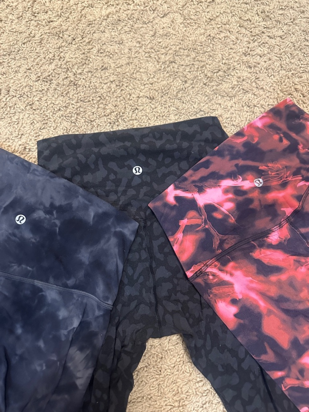 lululemon ALIGN size4 Leggings Trio - Pink/Black, Navy Tie-Dye, Black cheetah - Picture 5 of 7